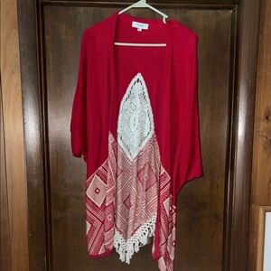 Umgee Red Knit Kimono